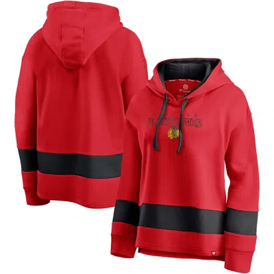 Fanatics Women's Chicago Blackhawks Colors Of Pride Colorblock Pullover Hoodie In Red