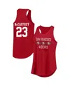 Fanatics Women's Christian Mccaffrey Scarlet San Francisco 49ers Plus Size Name Number Tank Top In Red