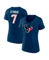 Fanatics Women's C.j. Stroud Navy Houston Texans Icon Player Name Number V-neck T-shirt In Navy