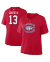 Fanatics Women's Cole Caufield Red Montreal Canadiens Authentic Stack Name Number T-shirt In Red