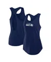Fanatics Women's College Navy Seattle Seahawks Iron Fan Tank Top In Blue