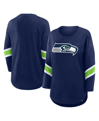 Fanatics Women's College Navy Seattle Seahawks Redzone 3/4-sleeve T-shirt In Blue