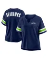 Fanatics Women's College Navy Seattle Seahawks Redzone Curl Route T-shirt In Blue