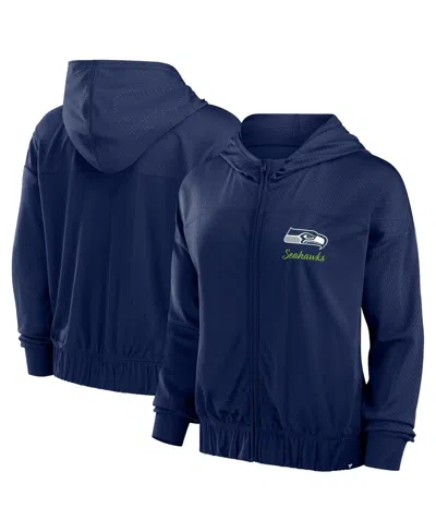 Fanatics Women's College Navy Seattle Seahawks Script Lock Full-zip Hoodie