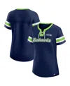 Fanatics Branded College Navy Seattle Seahawks Plus Size Original State Lace-up T-shirt In Blue