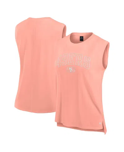 FANATICS WOMEN'S CORAL SAN FRANCISCO 49ERS STUDIO GYM TANK TOP