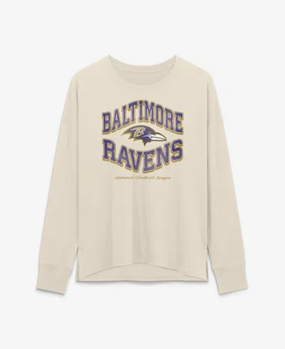 Fanatics Women's Cream Baltimore Ravens Heritage Legacy Long Sleeve T-shirt In Gold