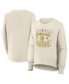 Fanatics Women's Cream Boston Bruins Oversized Vintage Slice Pullover Sweatshirt In White