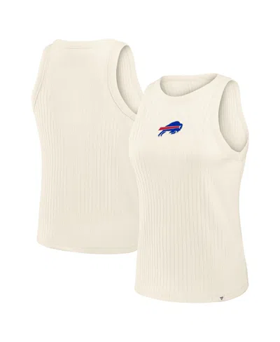 Fanatics Women's Cream Buffalo Bills Star Play Tri-blend Ribbedâ Tank Top In Neutral