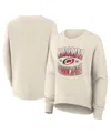 Fanatics Women's Cream Carolina Hurricanes Oversized Slice Pullover Sweatshirt In Neutral
