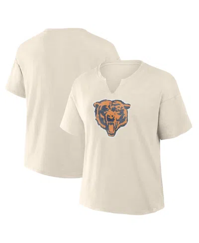 Fanatics Women's Cream Chicago Bears Trick Play Slub Boxy T-shirt In Neutral
