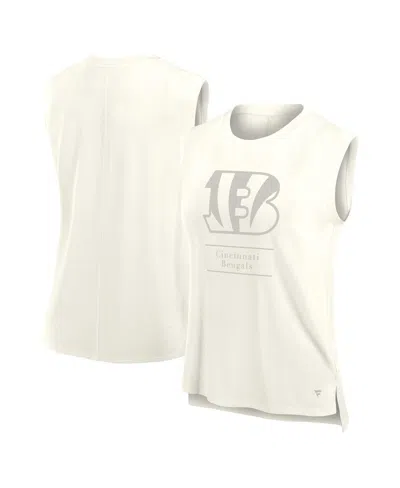 Fanatics Women's Cream Cincinnati Bengals Studio Embrace Tank Top In White