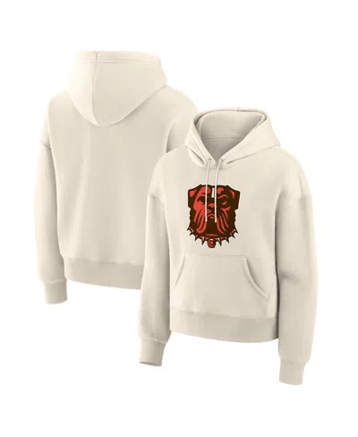 Fanatics Women's Cream Cleveland Browns Dove Legacy Pullover Hoodie In Neutral