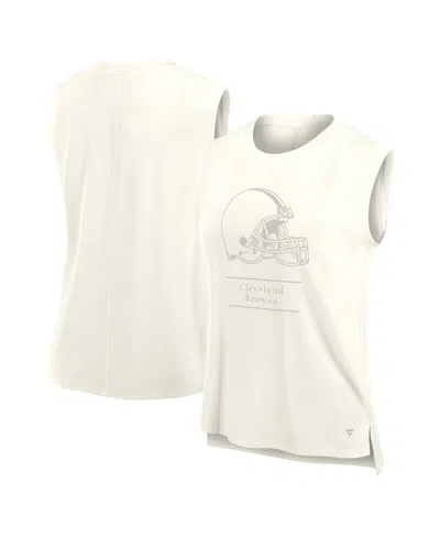 Fanatics Women's Cream Cleveland Browns Studio Embrace Tank Top In White
