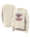 Fanatics Women's Cream Columbus Blue Jackets Oversized Slice Pullover Sweatshirt In Neutral