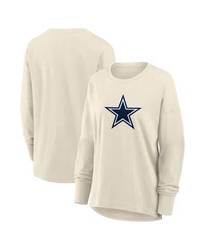 Fanatics Women's Cream Dallas Cowboys Dove Legacy Long Sleeve T-shirt In Neutral