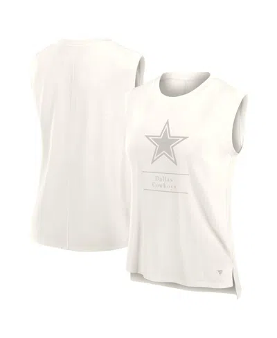 Fanatics Women's Cream Dallas Cowboys Studio Embrace Tank Top In White