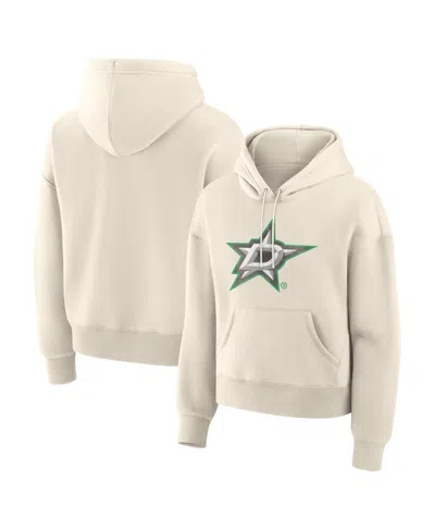 Fanatics Women's Cream Dallas Stars Distressed Logo Hoodie In Multi