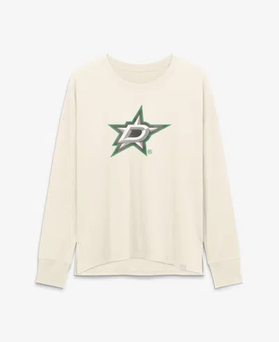 Fanatics Women's Cream Dallas Stars Distressed Logo Long Sleeve T-shirt In White