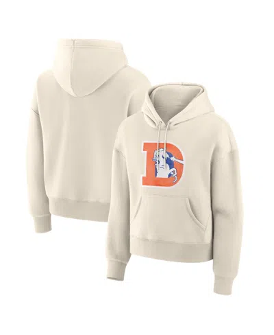 Fanatics Women's Cream Denver Broncos Dove Legacy Pullover Hoodie In White