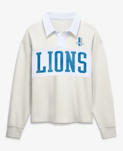 Fanatics Women's Cream Detroit Lions Heritage Play Action Rugbylong Sleeves Polo Shirt