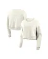 Fanatics Women's Cream Los Angeles Dodgers Relax Studio Cropped Pullover Sweatshirt In Cream