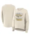 Fanatics Women's Cream Nashville Predators Oversized Slice Pullover Sweatshirt In Neutral