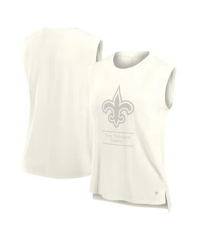Fanatics Women's Cream New Orleans Saints Studio Embrace Tank Top In Neutral