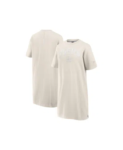 Fanatics Women's Cream Philadelphia 76ers Elements Go Tri-blend T-shirt Dress In White