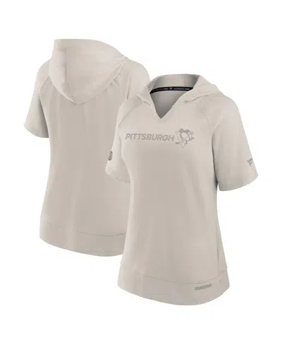 Fanatics Women's Cream Pittsburgh Penguins Authentic Pro Road Fashion Top In White