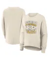 Fanatics Women's Cream Pittsburgh Penguins Oversized Vintage Slice Pullover Sweatshirt In Neutral
