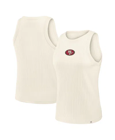Fanatics Women's Cream San Francisco 49ers Star Play Tri-blend Ribbedâ Tank Top In White