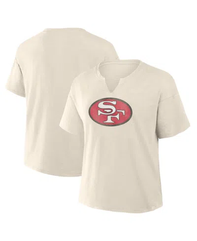 Fanatics Women's Cream San Francisco 49ers Trick Play Slub Boxy T-shirt In Neutral