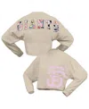 Fanatics Women's Cream San Francisco Giants Floral Preppy Cropped Long Sleeve T-shirt