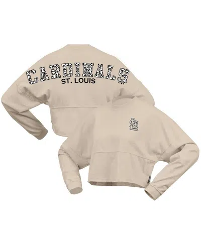 Fanatics Women's Cream St. Louis Cardinals Long Sleeve Cropped Jersey T-shirt In Neutral
