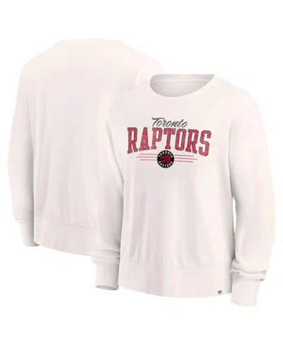 Fanatics Women's Cream Toronto Raptors Close The Game Pullover Sweatshirt In White