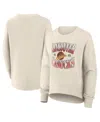 Fanatics Women's Cream Vancouver Canucks Oversized Vintage Slice Pullover Sweatshirt In Neutral