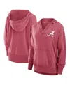 Fanatics Women's Crimson Alabama Crimson Tide Initiative Snow Wash French Terry V-neck Pullover Hoodie In Crimson