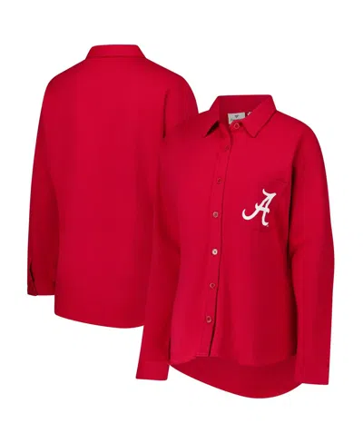 Fanatics Women's Crimson Alabama Crimson Tide Plus Size Button-up Shacket In Red