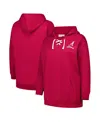 Fanatics Women's Crimson Alabama Crimson Tide Plus Size Scrip Lace-up V-neck Hoodie In Red