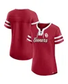 Fanatics Women's Crimson Oklahoma Sooners Iconic Athena Lace-up T-shirt In Red
