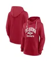 Fanatics Women's Crimson Oklahoma Sooners Iconic Fleece Pullover Hoodie In Red