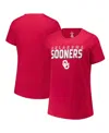 Fanatics Women's Crimson Oklahoma Sooners Plus Size Lean Scoop Neck T-shirt In Red