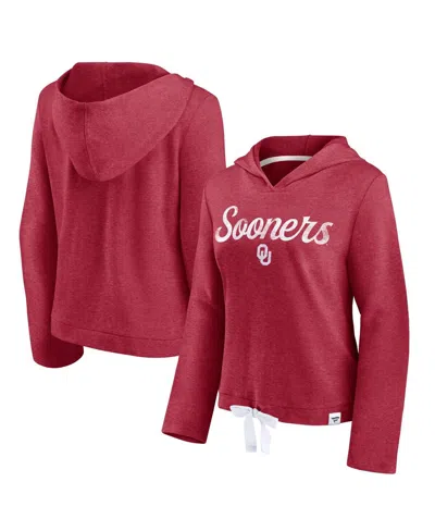 Fanatics Women's Crimson Oklahoma Sooners True Classics Cropped Hooded Sweatshirt In Red