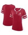 Fanatics Women's Crimson/white Alabama Crimson Tide Be Fearless Athena Lace-up T-shirt In Red