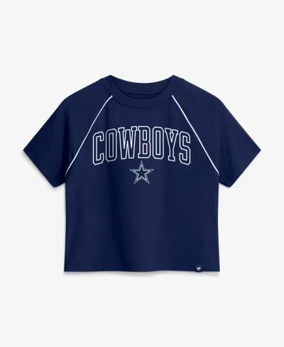 Fanatics Women's Dallas Cowboys Offensive Scheme Raglan Cropped T-shirt In Blue