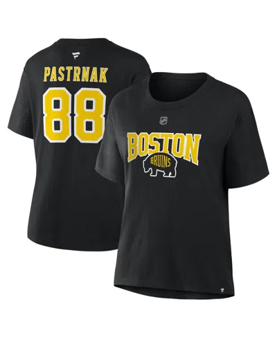 Fanatics Women's David Pastrnak Black Boston Bruins 2026 Nhl Stadium Series Authentic Stack Name Number T-shi