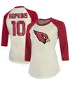 Fanatics Women's Deandre Hopkins Cream, Cardinal Arizona Cardinals Player Raglan Name Number 3/4 Sleeve T-shi In Cream,cardinal