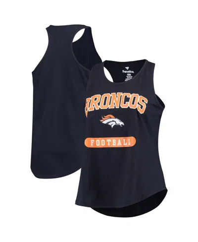Fanatics Women's Denver Broncos Navy Plus Size Team Racerback Tank Top