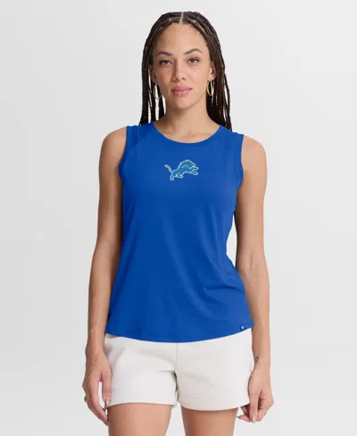 Fanatics Women's Detroit Lions Draped Mesh Back Scoop Neck Tank Top In Blue